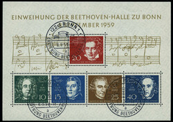 Beethoven 1959, 2 Luxus-Blocks mit ESST "BONN 1 a" und sauberem ...